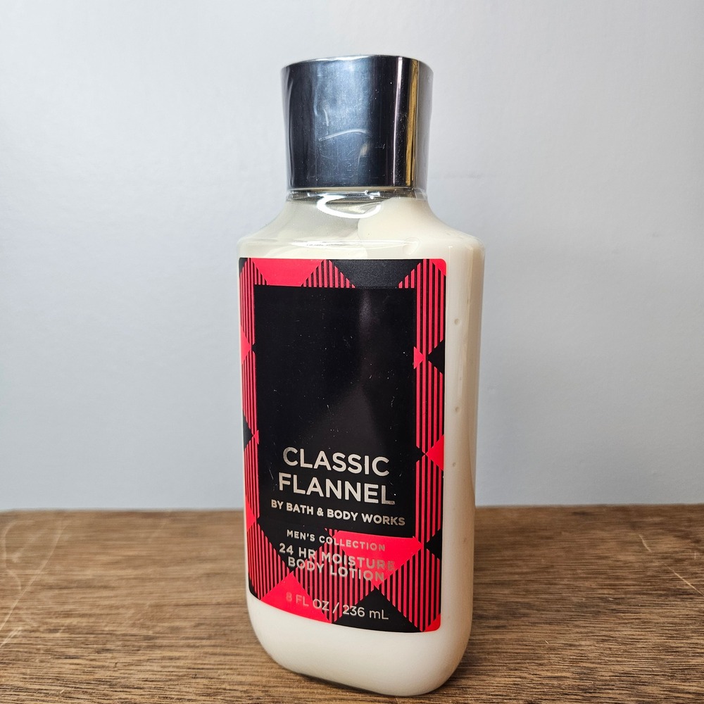 Bath & Body Works Classic Flannel Mens 24 HR Moisture Body Lotion 8oz New Sealed